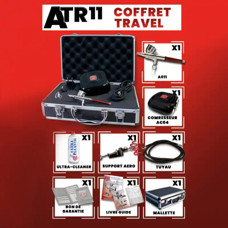 Haute Qualité Coffret Aérographe Travel Ultra Polyvalent - Prince August ATR11