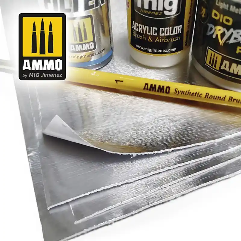 5 feuilles d‘aluminium adhésives 280x195mm - Ammo 8247 Top Vente