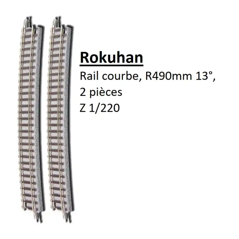 Commander Maintenant Rail courbe, R 490-13°, 2 pièces - ROKUHAN R012 - Z 1/220
