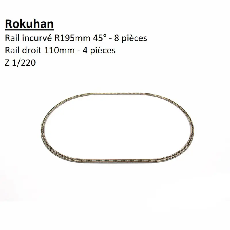 Piste ovale, set de rails A - ROKUHAN R028 - Z 1/220 Expédition Rapide