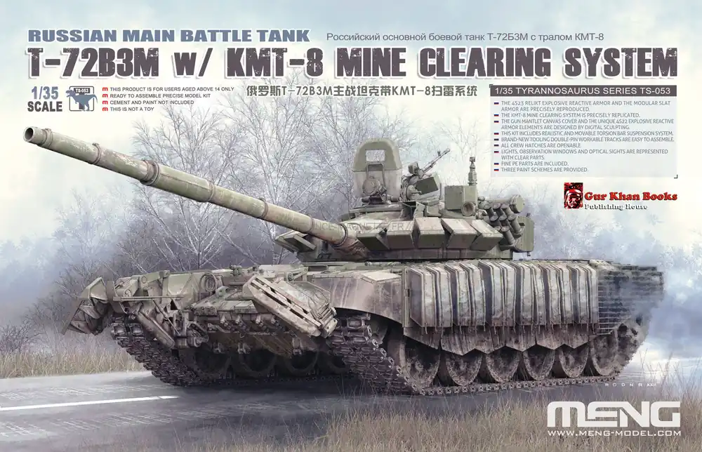 Livraison Express T-72B3M w/ KMT-8 russe avec système de déminage 1/35 - Meng TS-053