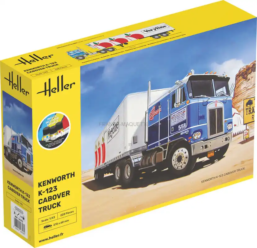 Starter Kit Kenworth K-123 Cabover Truck 1/43 - Heller 56793 Seulement Aujourd'hui