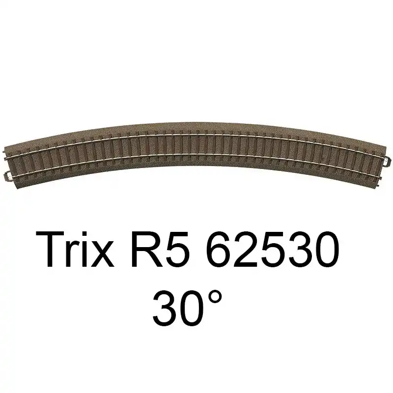 Trix 62530 Rail Courbe Voie C Rayon r5 30 Degrés HO Populaire