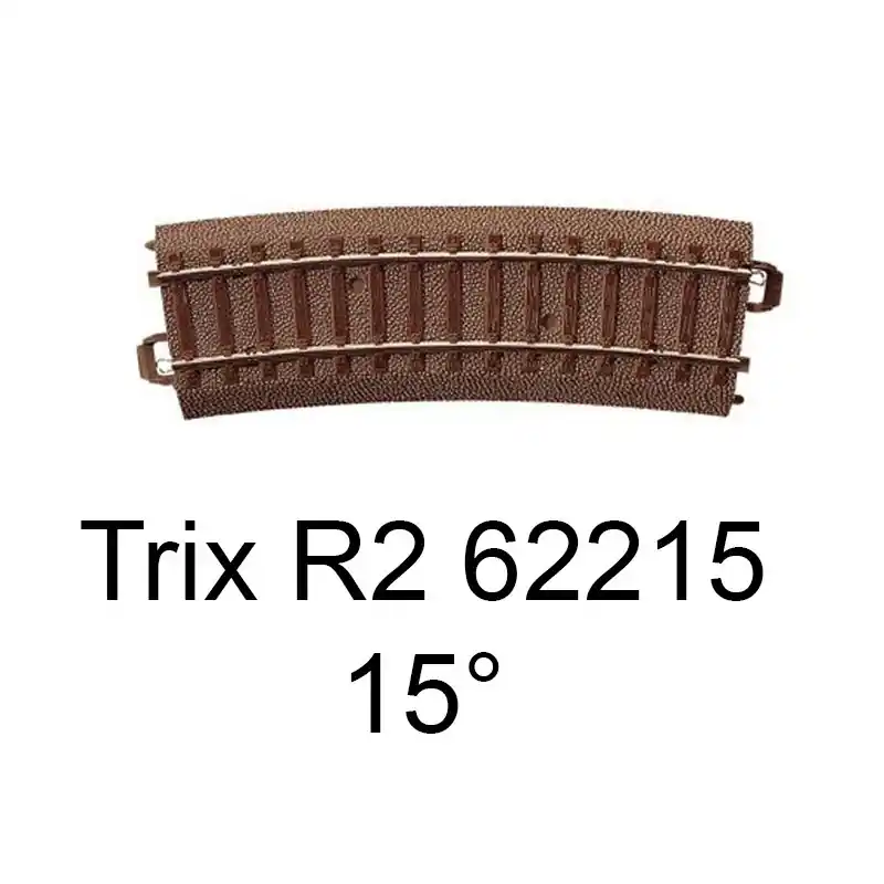 Trix 62215 Rail Courbe Voie C Rayon r2 15 Degrés HO Marque