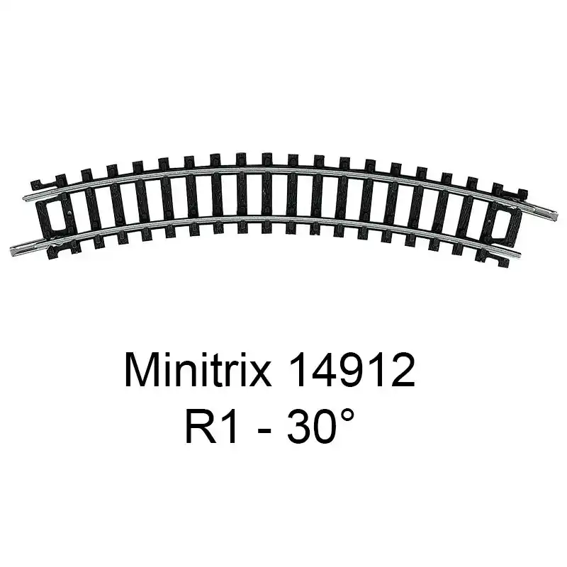 Trix 14912 Rail Courbe r1 30° Minitrix Usine Directe