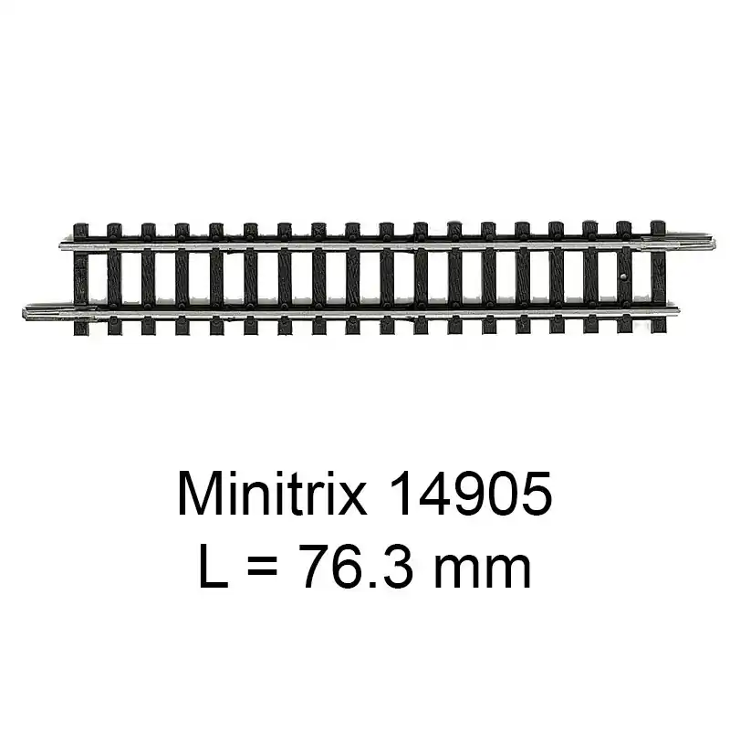 Trix 14905 Rail Droit Minitrix 76.3 Mm Populaire