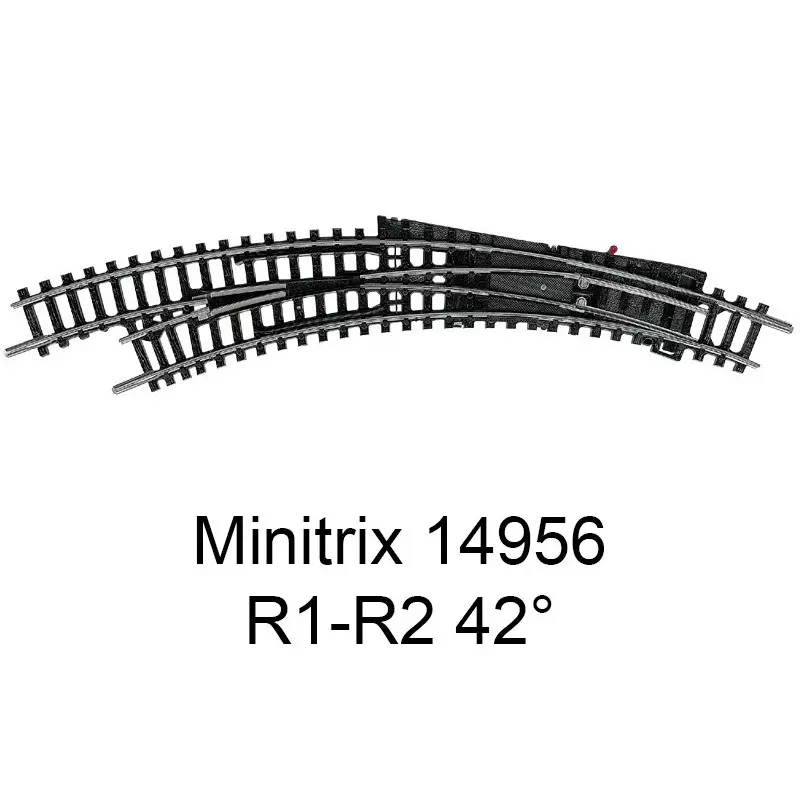 Petit Prix Trix 14956 Aiguillage Courbe À Gauche r1-r2 42 Degrés Minitrix