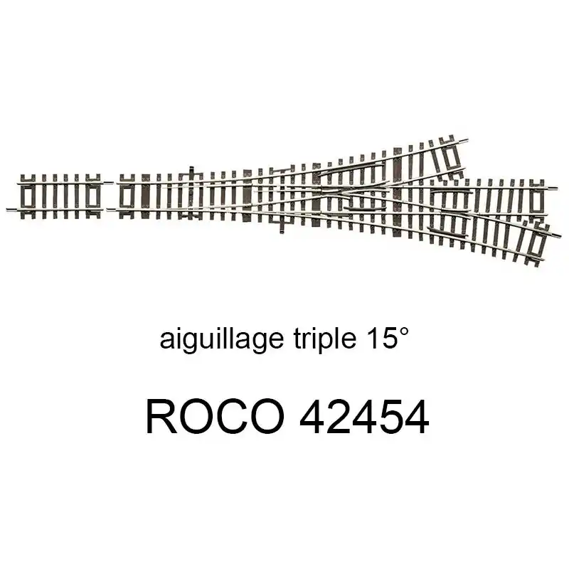 ROCO 42454 Aiguillage Triple 287.5mm 15 Degrés Retour Gratuit