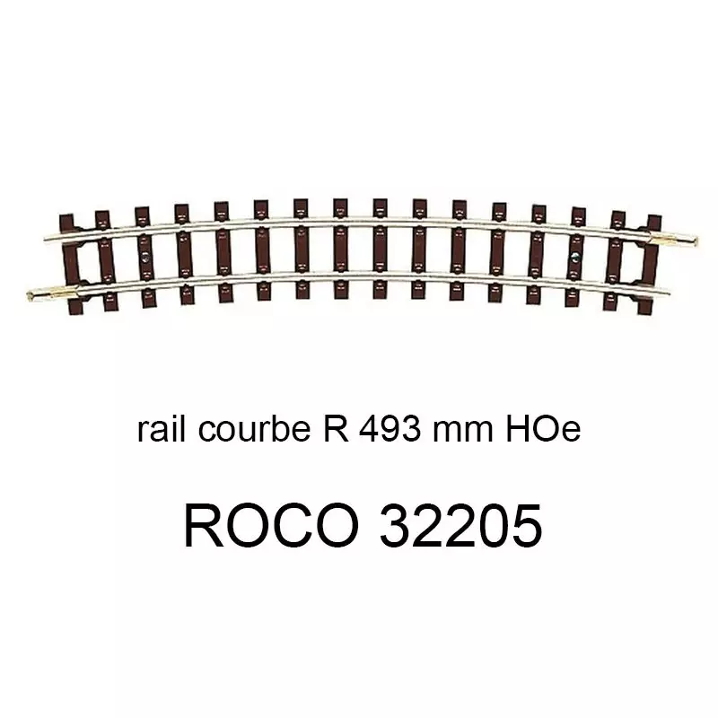 ROCO 32205 Rail Courbe Rayon 493mm 13.1 Degrés Voie Étroite HOe Nouvelle Collection