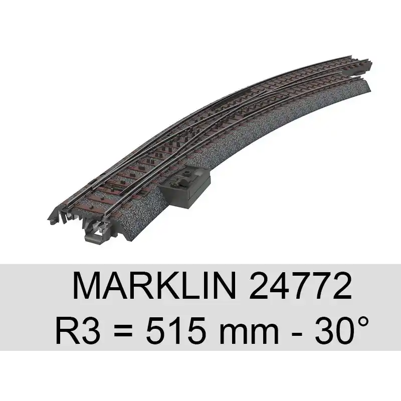 Aiguillage courbe à droite voie C 30° Marklin 24772 Super Prix