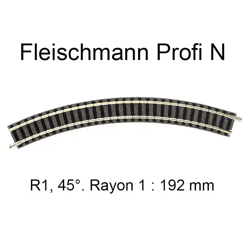 FLEISCHMANN 9120 Rail Courbe r1 192 Mm 45° - Voie Profi N Nouvelle Collection