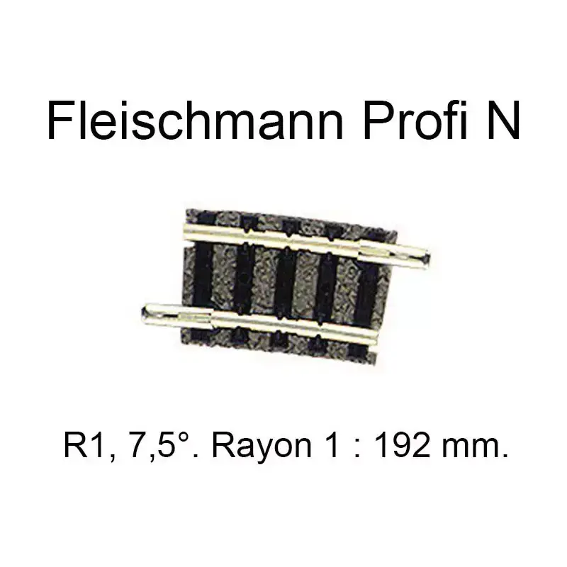 Nouveauté FLEISCHMANN 9123 Rail Courbe r1 192 Mm 7.5° - Voie Profi N