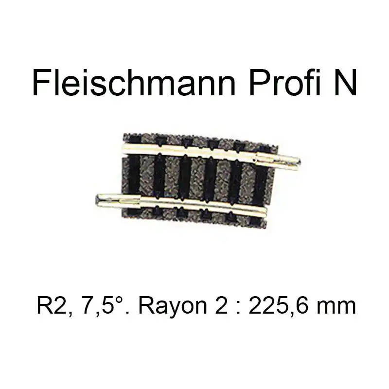Retour Gratuit FLEISCHMANN 9128 Rail Courbe r2 225,6 Mm 7,5° - Voie Profi N