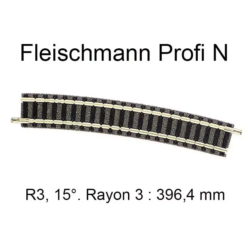 FLEISCHMANN 9131 Rail Courbe r3 396,4 Mm 15° - Voie Profi N Top Vente