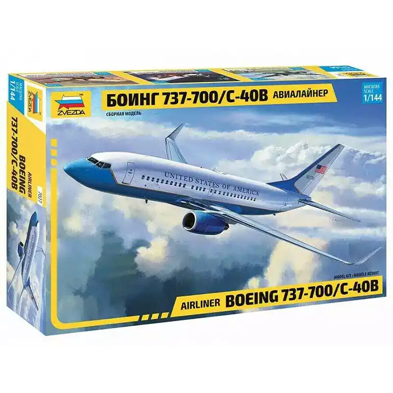 Achetez Aujourd'hui ZVEZDA 7027 Avion Civil BOEING 737-700 / C-40b - 1/144