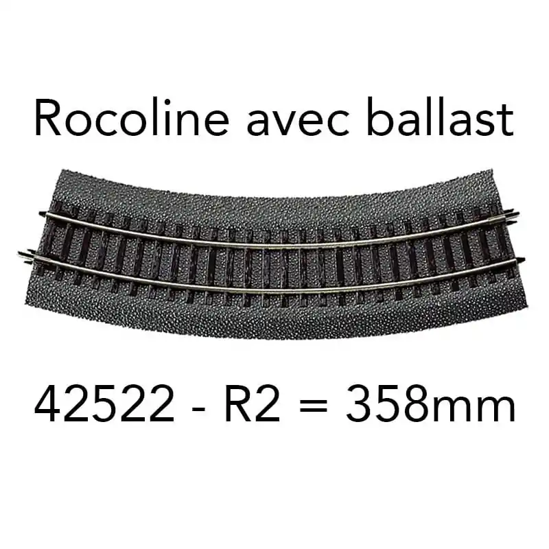 Prix Choc ROCO 42522 Rail Courbe r2 358 Mm 30° Rocoline Ballast Souple - HO 1/87