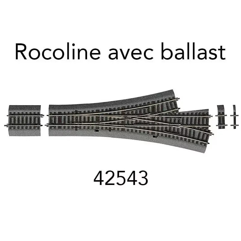 Dernier Modèle ROCO 42543 Aiguillage Triple dww15 Rocoline Ballast Souple - HO 1/87