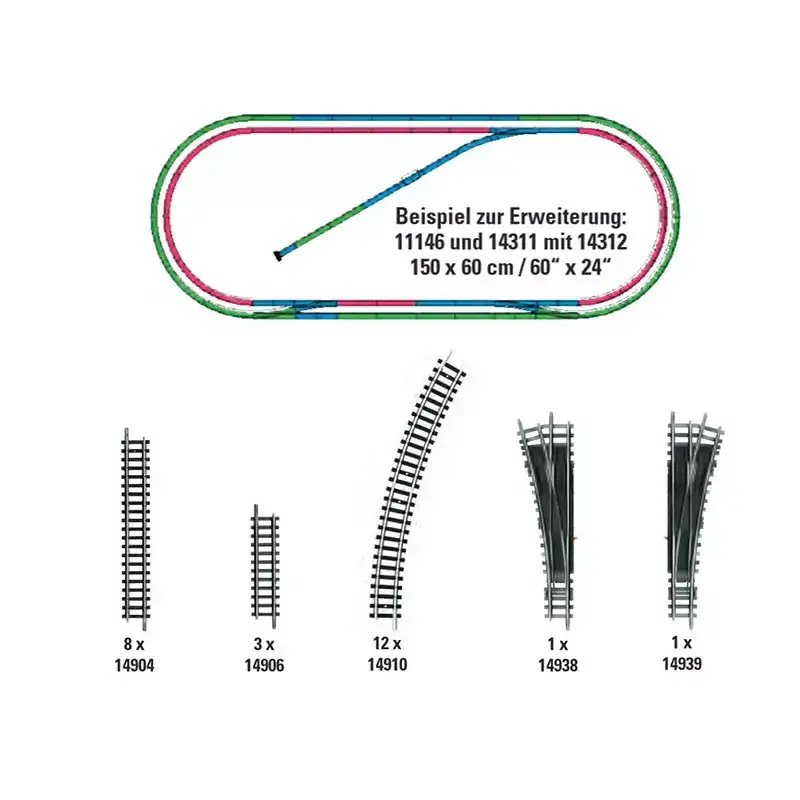 Produit De Marque TRIX MiniTrix 14312 Coffret D‘extension De Voie h2 - N 1/160
