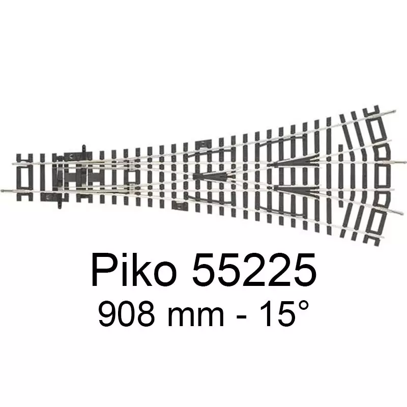 HO 1/87 PIKO 55225 - Aiguillage triple 239mm 15 degrés - Voie A Nouvelle Collection