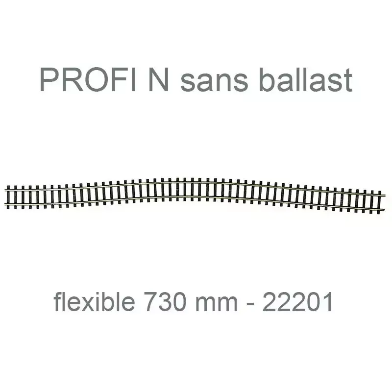 FLEISCHMANN 22201 Rail Droit Semi-Flexible 730 Mm - N 1/160 - Profi Sans Ballast Prix Choc