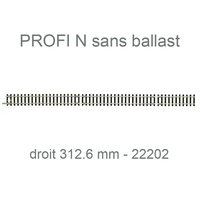 FLEISCHMANN 22202 Rail Droit 312.6 Mm - N 1/160 - Profi Sans Ballast Prix Bas