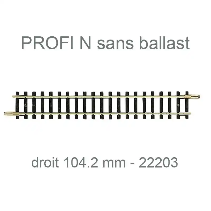 FLEISCHMANN 22203 Rail Droit 104.2 Mm - N 1/160 - Profi Sans Ballast Offre Du Jour