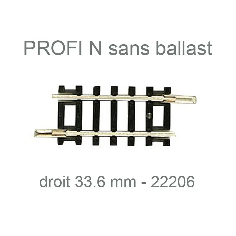 FLEISCHMANN 22206 Rail Droit 33.6 Mm - N 1/160 - Profi Sans Ballast Quantité Limitée