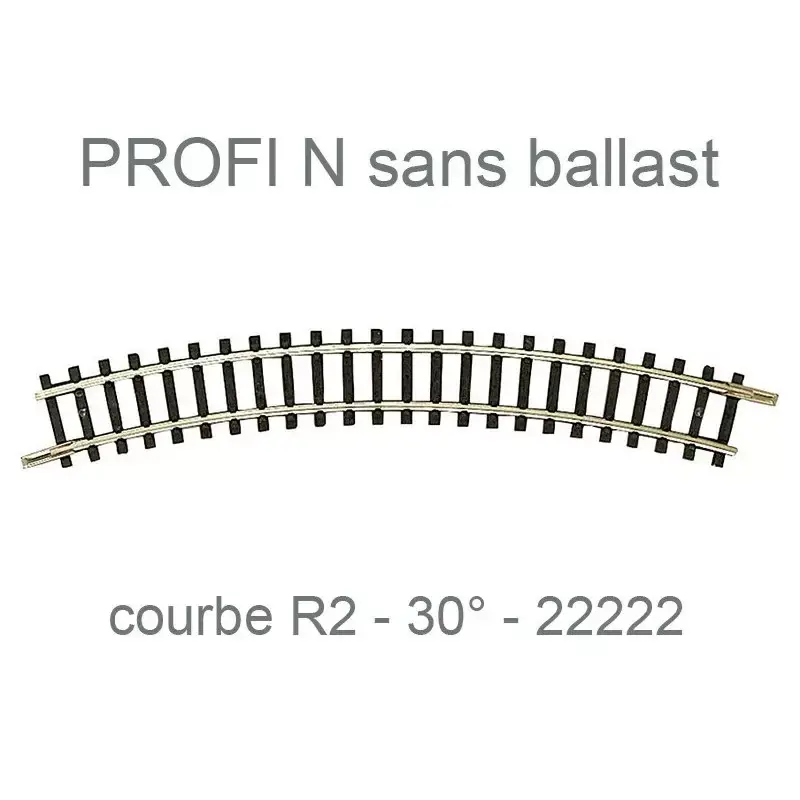 Top Vente FLEISCHMANN 22222 Rail Courbe r2 228,2mm 30° - N 1/160 - Profi Sans Ballast