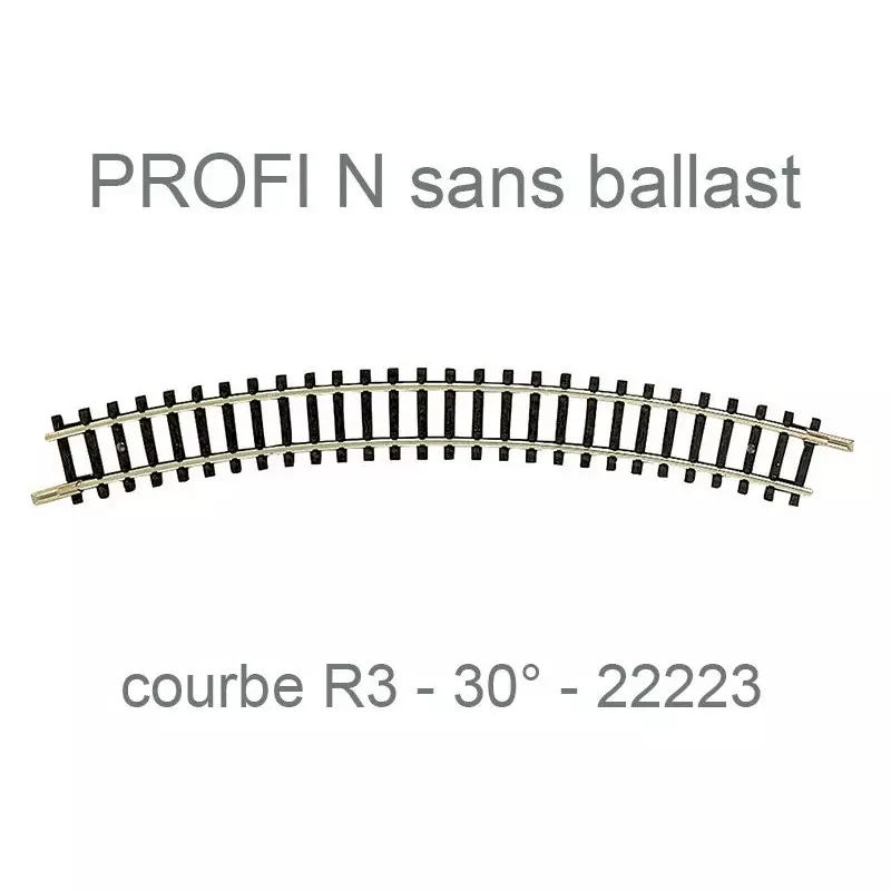 FLEISCHMANN 22223 Rail Courbe r3 261,8mm 30° - N 1/160 - Profi Sans Ballast Prix Promo