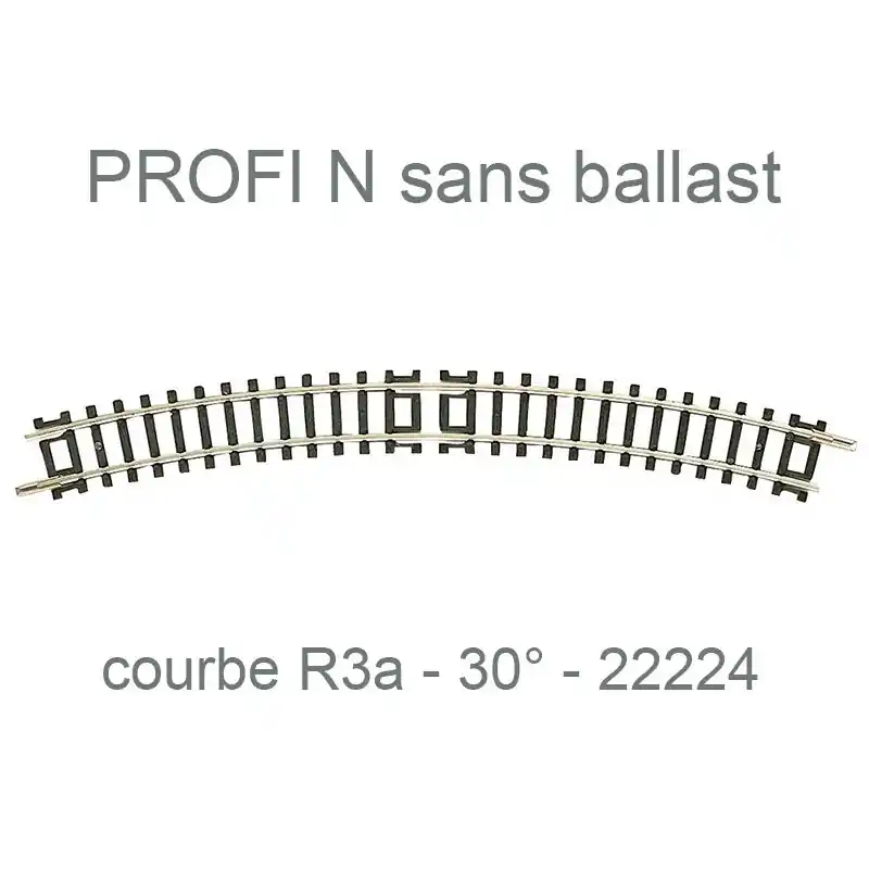 FLEISCHMANN 22224 Rail Courbe r3a 295,4mm 30° - N 1/160 - Profi Sans Ballast Expédié Aujourd'hui