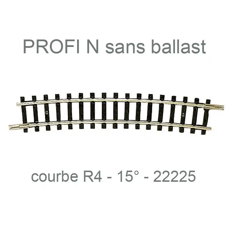 Nouveauté FLEISCHMANN 22225 Rail Courbe r4 329mm 15° - N 1/160 - Profi Sans Ballast