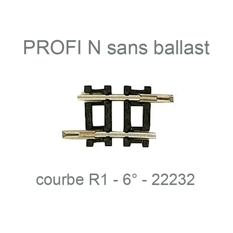 Offre Spéciale FLEISCHMANN 22232 Rail Courbe r1 194,6mm 6° - N 1/160 - Profi Sans Ballast