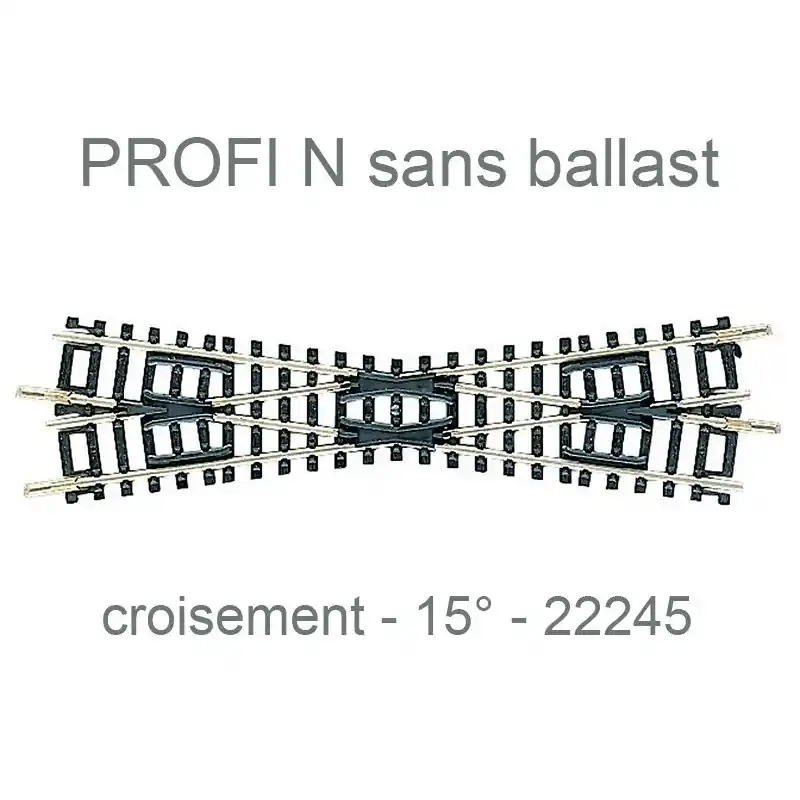 Vente Directe FLEISCHMANN 22245 Croisement 112,6mm 15° - N 1/160 - Profi Sans Ballast