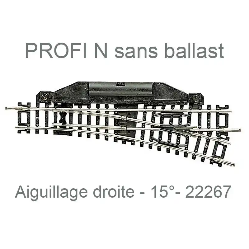 Achetez Aujourd'hui FLEISCHMANN 22267 Aiguillage Droit À Droite Manuel 15° - N 1/160 - Profi Sans Ballast