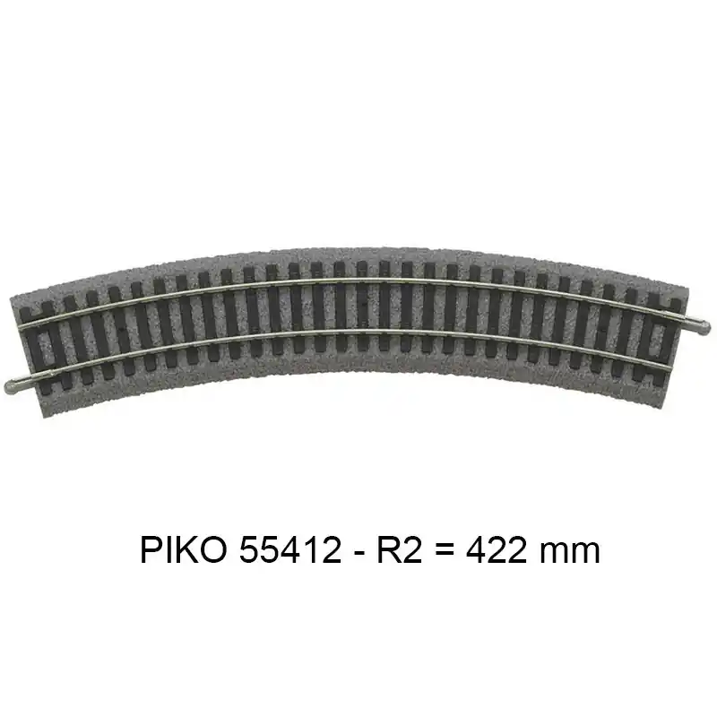 Bon Marché PIKO 55412 Rail Courbe r2 422 Mm 30° - Voie A Avec Ballast