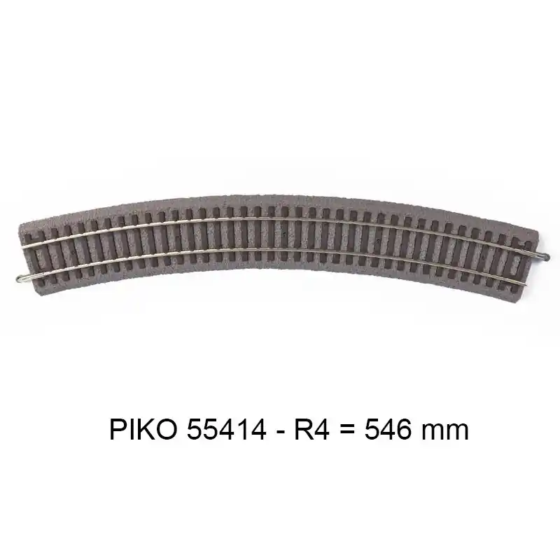 Quantité Limitée PIKO 55414 Rail Courbe r4 546 Mm 30° - Voie A Avec Ballast