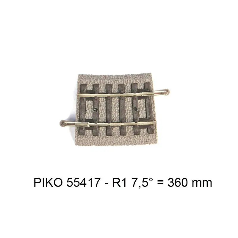 PIKO 55417 Rail Courbe r1 360 Mm 7,5° - Voie A Avec Ballast Solde