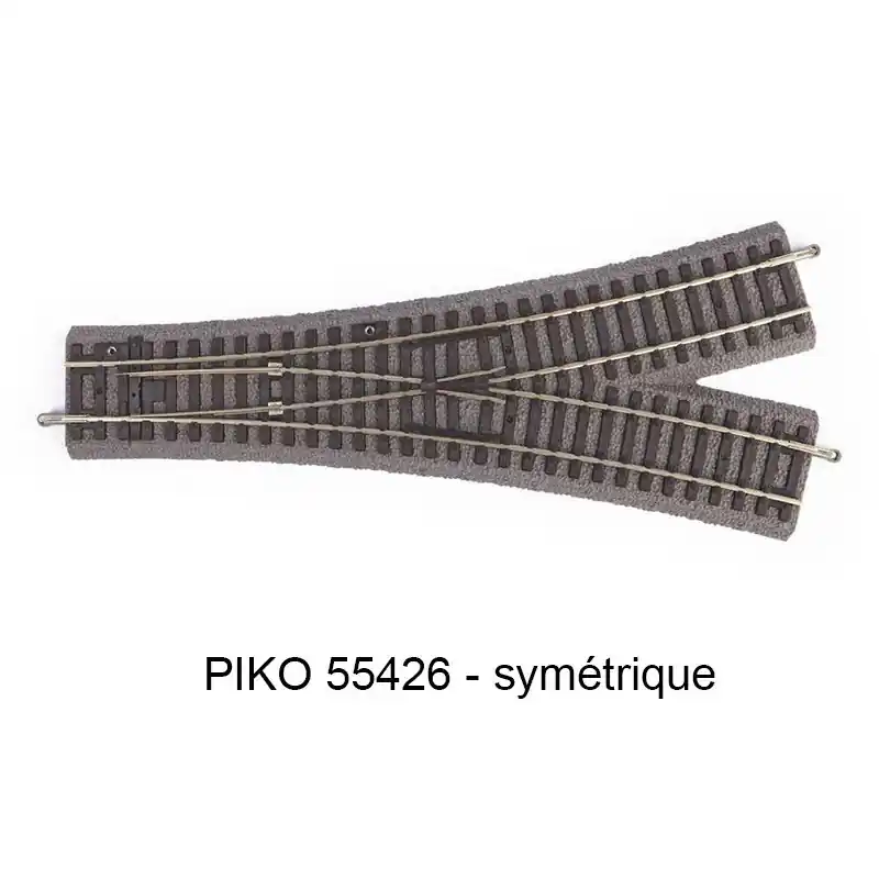 PIKO 55426 Aiguillage Symétrique En Y WY - Voie A Avec Ballast Nouvel Arrivage