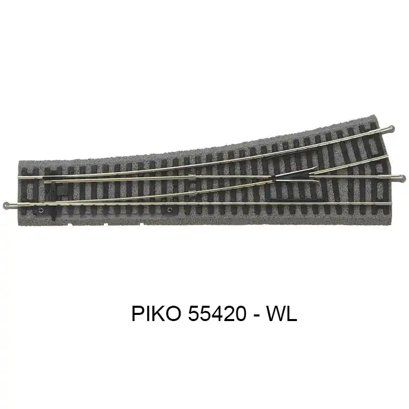 Populaire PIKO 55420 Aiguillage Droit À Gauche - Voie A Avec Ballast