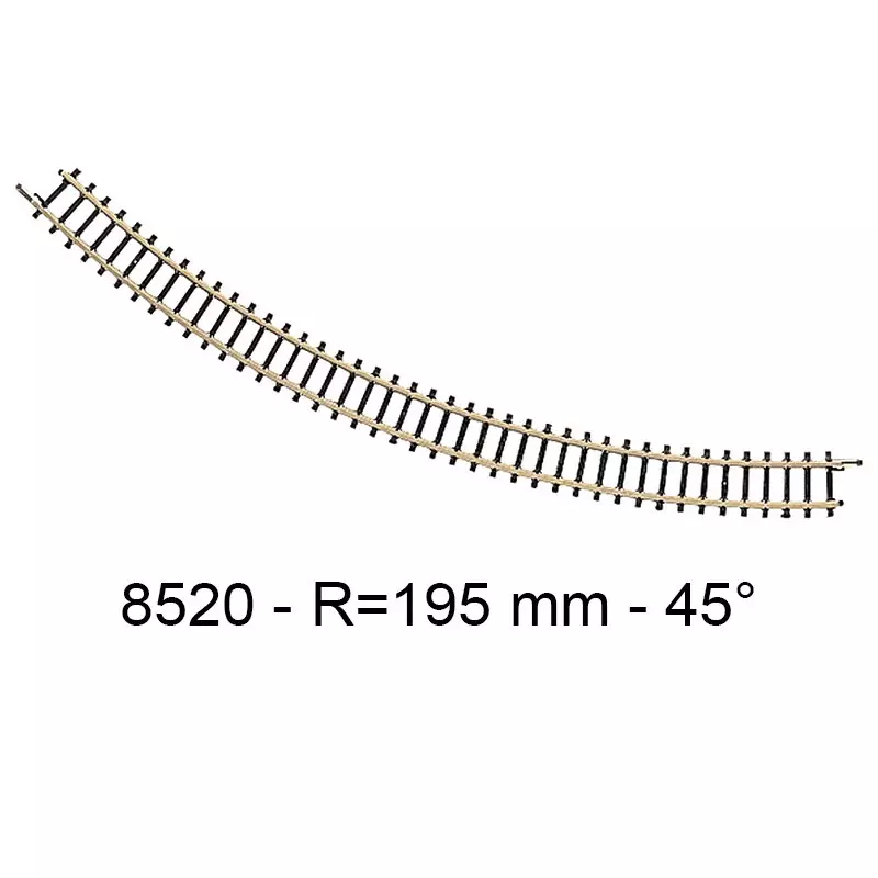 Marklin 8520 1x Rail Courbe Rayon 195mm 45° - Échelle Z 1/220 Réduction