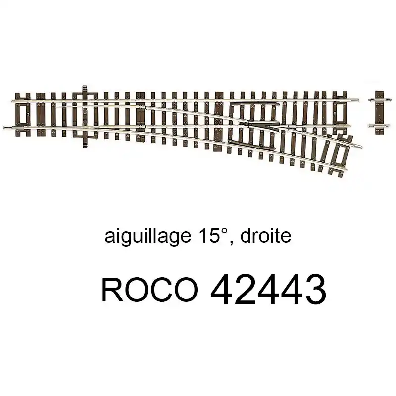 ROCO 42443 Aiguillage Droit À Droite 230 Mm 15 Degrés Nouvelle Collection