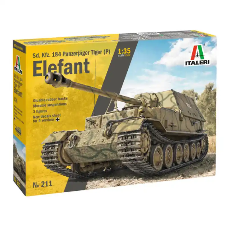 ITALERI 211 Elefant SD. Kfz.184 Panzerjager Tigre - 1/35 Réduction