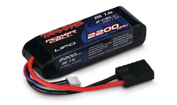 Expédition Rapide PACK LI-PO 7.4V 2200 MAH 25C - Traxxas E-revo vxl - Compatible avec toute la gamme VXL 1/16e Traxxas
