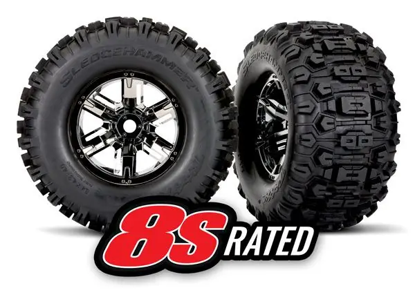 Retour Gratuit Traxxas Roues montées collées Sledgehammer (2pcs) - 7774A