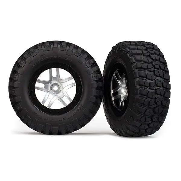 Pas Cher Roues Montees Collees Avant Sct pour 4x2 Uniquement (2) - Slash TRAXXAS - 5877