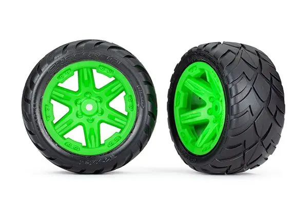 Jusqu'à Épuisement Des Stocks Roues Montees Collees Rxt 2,8‘‘ Vertes Anaconda x2 - Electrique Arr TRAXXAS - 6768G