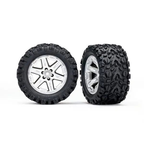 Roues Montees Collees Rxt Chromees Satin Talon x2 TRAXXAS - 6773R Solde