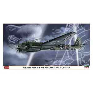 Remise HASEGAWA maquette avion 01999 Junkers Ju 88A-8 avec BALLOON CABLE CUTTER 1/72