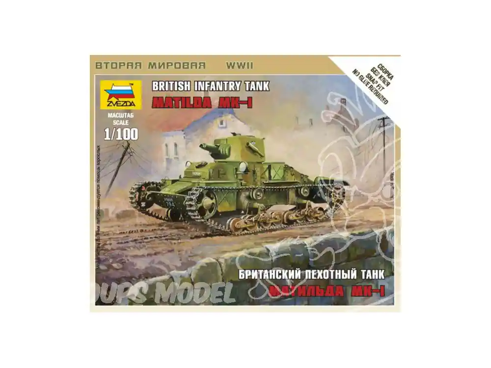 ZVEZDA maquettes militaire 6191 Matilda Mk-I 1/100 Bon Marché