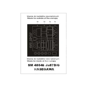 Montex Mini Mask SM48048 Junkers Ju-87D/G Hasegawa 1/48 Satisfait Ou Remboursé